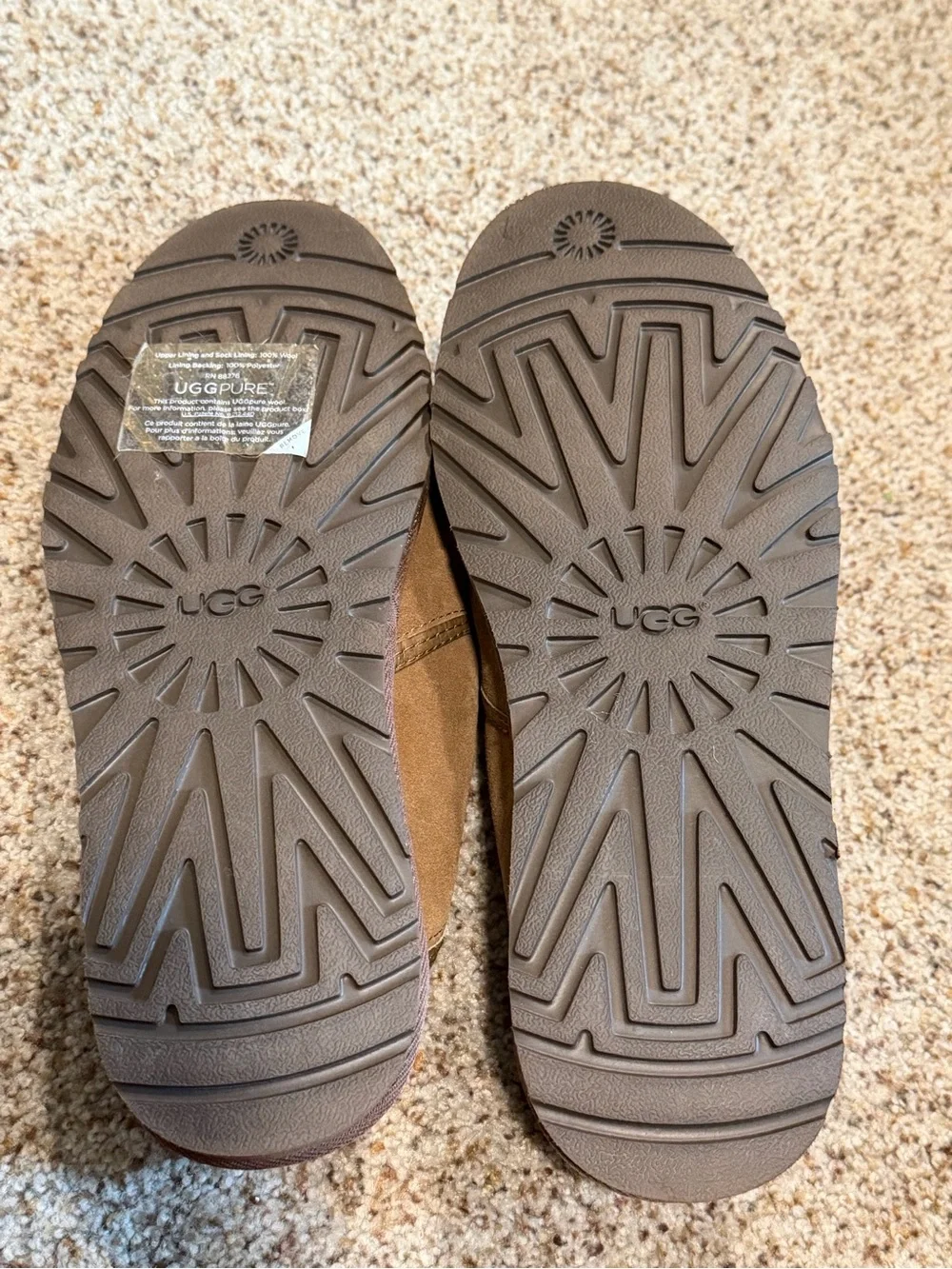 UGG Cooke Men 9 Chestnut Suede Slip On Slippers Loafers 1013485 Collapsible Heel